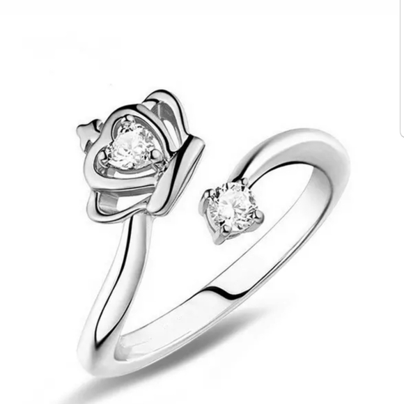Jewelry - New Woman Silver Crown Open Adjustable Ring